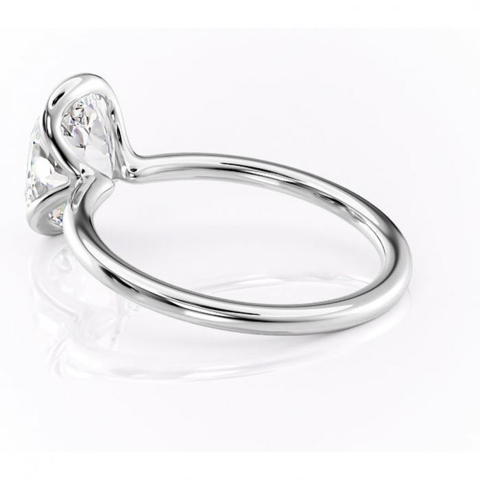 Inel de logodnă Alouette din aur Alb 14kt cu moissanite tăietură ovală – Solitar rafinată pentru profil mediu | Personalizează și configurează gratuit online [5]