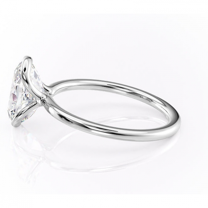 Inel de logodnă Alouette din aur Alb 14kt cu moissanite tăietură ovală – Solitar rafinată pentru profil mediu | Personalizează și configurează gratuit online [6]