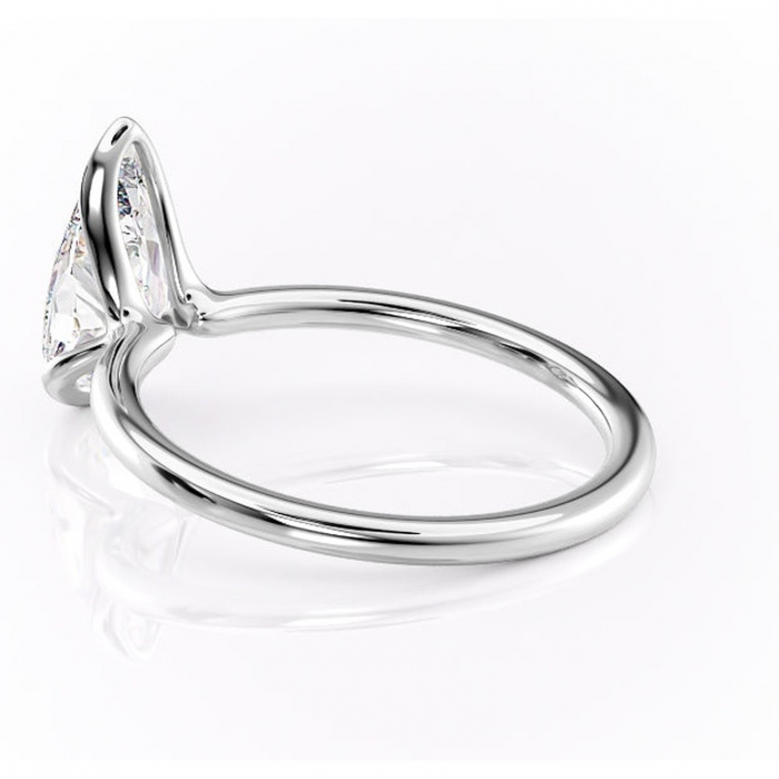 Inel de logodnă Alouette din aur Alb 14kt cu moissanite tăietură pară – Solitar rafinată pentru profil mediu | Personalizează și configurează gratuit online [5]