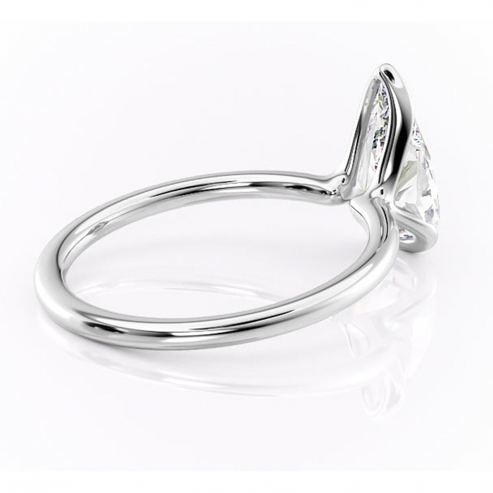 Inel de logodnă Alouette din aur Alb 14kt cu moissanite tăietură pară – Solitar rafinată pentru profil mediu | Personalizează și configurează gratuit online [3]