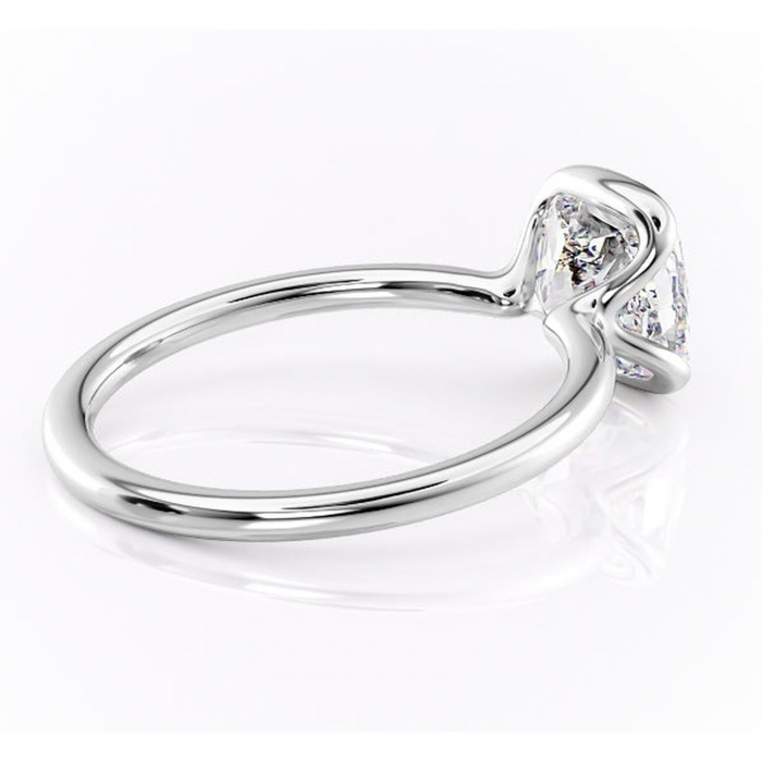 Inel de logodnă Alouette din aur Alb 14kt cu moissanite tăietură pernă – Solitar rafinată pentru profil mediu | Personalizează și configurează gratuit online [3]