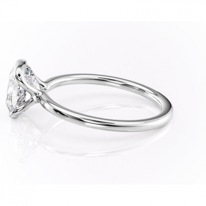 Inel de logodnă Alouette din aur Alb 14kt cu moissanite tăietură pernă – Solitar rafinată pentru profil mediu | Personalizează și configurează gratuit online [6]