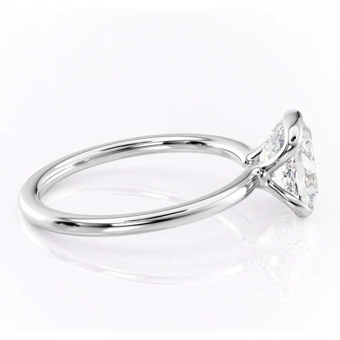 Inel de logodnă Alouette din aur Alb 14kt cu moissanite tăietură pernă – Solitar rafinată pentru profil mediu | Personalizează și configurează gratuit online [2]