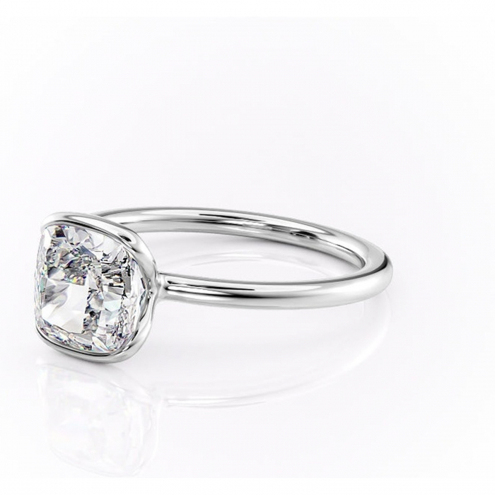 Inel de logodnă Alouette din aur Alb 14kt cu moissanite tăietură pernă – Solitar rafinată pentru profil mediu | Personalizează și configurează gratuit online [7]