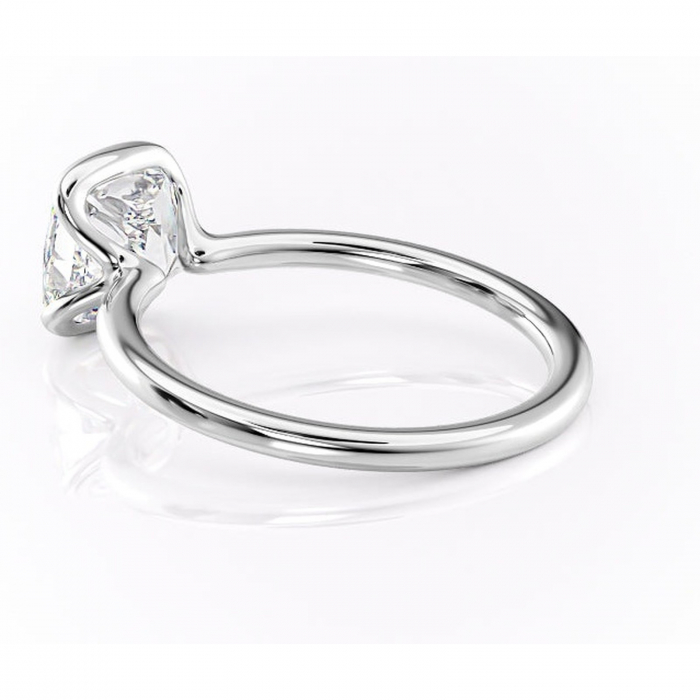 Inel de logodnă Alouette din aur Alb 14kt cu moissanite tăietură pernă – Solitar rafinată pentru profil mediu | Personalizează și configurează gratuit online [5]
