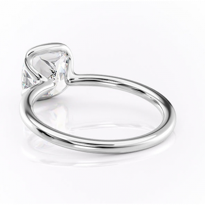 Inel de logodnă Alouette din aur Alb 14kt cu moissanite tăietură pernă – Solitar rafinată pentru profil mediu | Personalizează și configurează gratuit online [4]