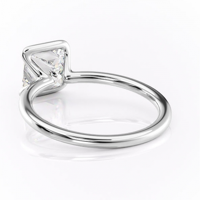 Inel de logodnă Alouette din aur Alb 14kt cu moissanite tăietură princess – Solitar rafinată pentru profil mediu | Personalizează și configurează gratuit online [4]