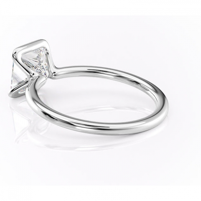 Inel de logodnă Alouette din aur Alb 14kt cu moissanite tăietură princess – Solitar rafinată pentru profil mediu | Personalizează și configurează gratuit online [5]