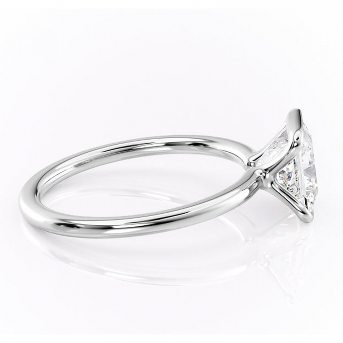 Inel de logodnă Alouette din aur Alb 14kt cu moissanite tăietură princess – Solitar rafinată pentru profil mediu | Personalizează și configurează gratuit online [2]