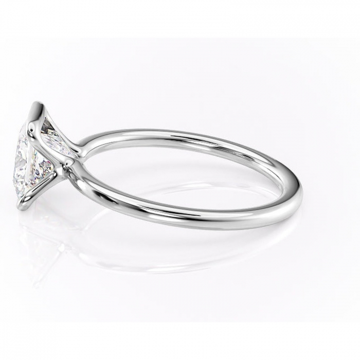 Inel de logodnă Alouette din aur Alb 14kt cu moissanite tăietură princess – Solitar rafinată pentru profil mediu | Personalizează și configurează gratuit online [6]