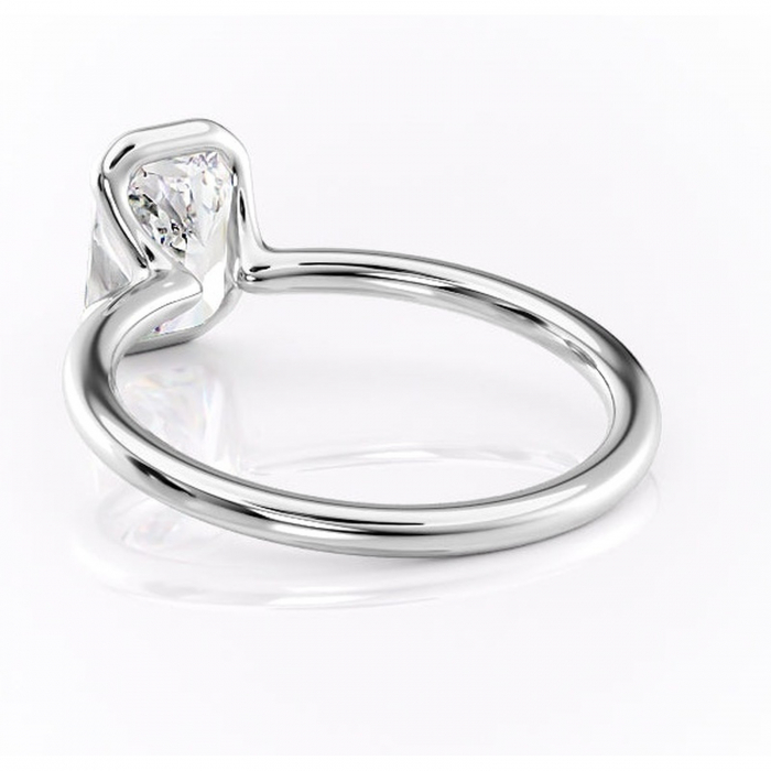 Inel de logodnă Alouette din aur Alb 14kt cu moissanite tăietură radiantă – Solitar rafinată pentru profil mediu | Personalizează și configurează gratuit online [4]