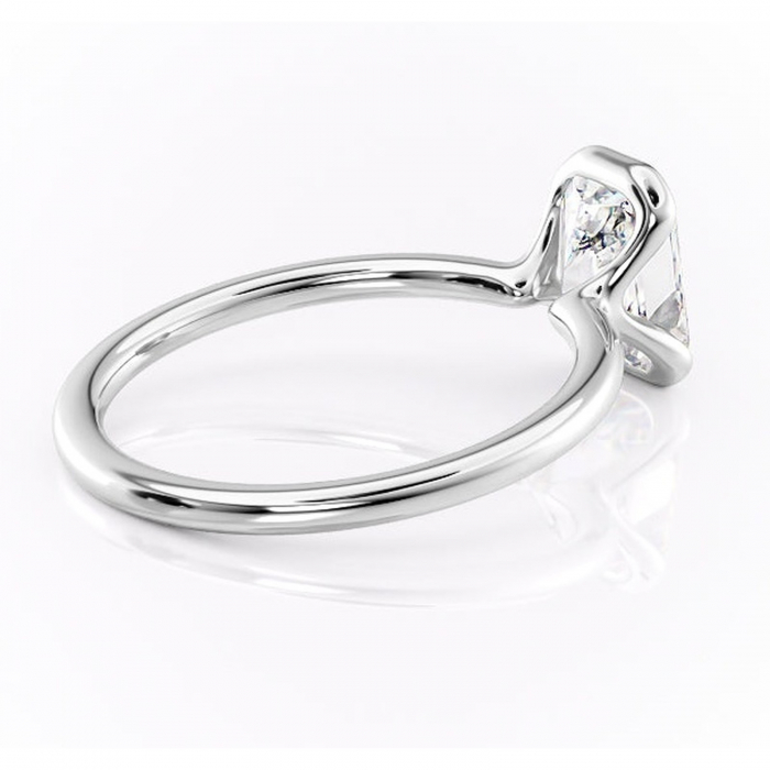 Inel de logodnă Alouette din aur Alb 14kt cu moissanite tăietură radiantă – Solitar rafinată pentru profil mediu | Personalizează și configurează gratuit online [3]