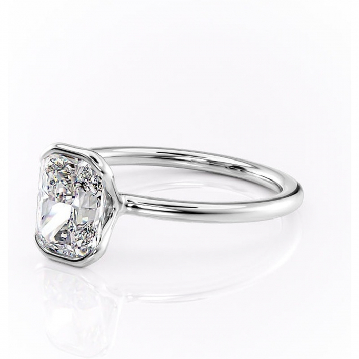 Inel de logodnă Alouette din aur Alb 14kt cu moissanite tăietură radiantă – Solitar rafinată pentru profil mediu | Personalizează și configurează gratuit online [7]