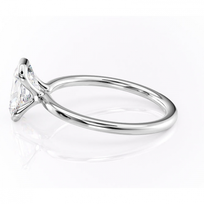 Inel de logodnă Alouette din aur Alb 14kt cu moissanite tăietură radiantă – Solitar rafinată pentru profil mediu | Personalizează și configurează gratuit online [6]