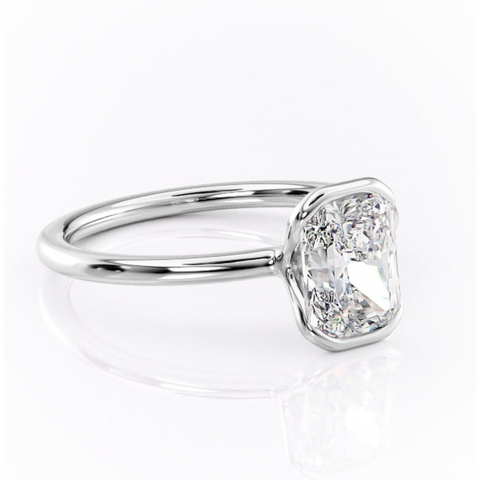 Inel de logodnă Alouette din aur Alb 14kt cu moissanite tăietură radiantă – Solitar rafinată pentru profil mediu | Personalizează și configurează gratuit online [1]
