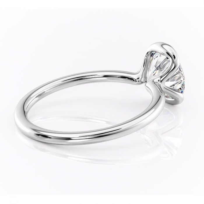 Inel de logodnă Alouette din aur Alb 14kt cu moissanite tăietură rotundă – Solitar rafinată pentru profil mediu | Personalizează și configurează gratuit online [3]