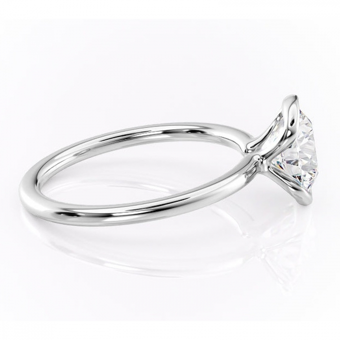 Inel de logodnă Alouette din aur Alb 14kt cu moissanite tăietură rotundă – Solitar rafinată pentru profil mediu | Personalizează și configurează gratuit online [2]