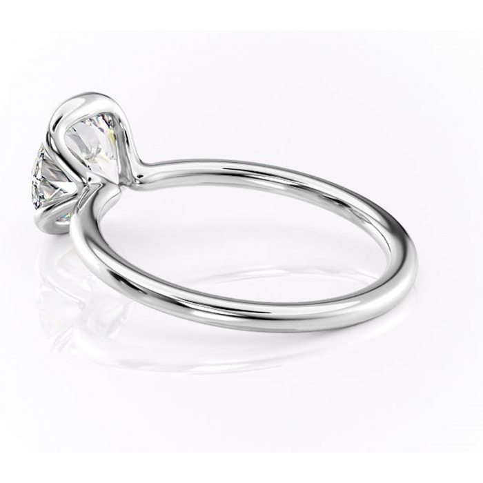 Inel de logodnă Alouette din aur Alb 14kt cu moissanite tăietură rotundă – Solitar rafinată pentru profil mediu | Personalizează și configurează gratuit online [5]