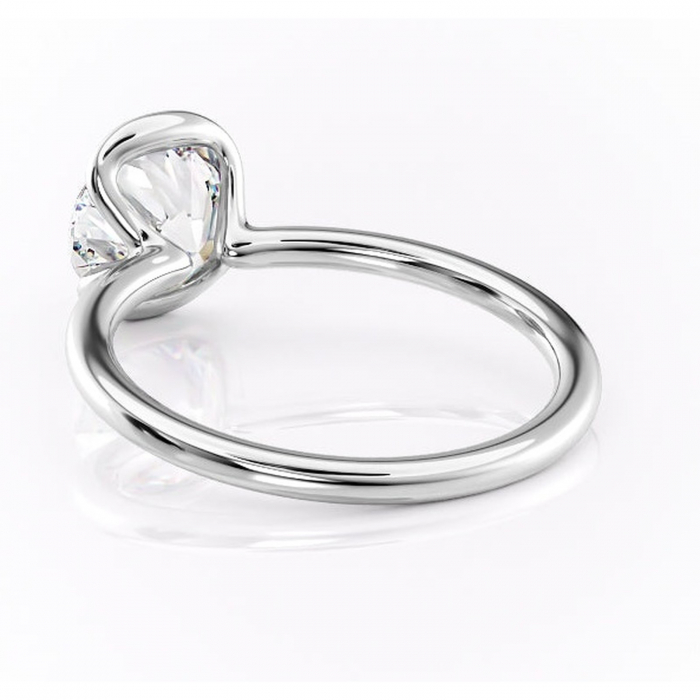 Inel de logodnă Alouette din aur Alb 14kt cu moissanite tăietură rotundă – Solitar rafinată pentru profil mediu | Personalizează și configurează gratuit online [4]