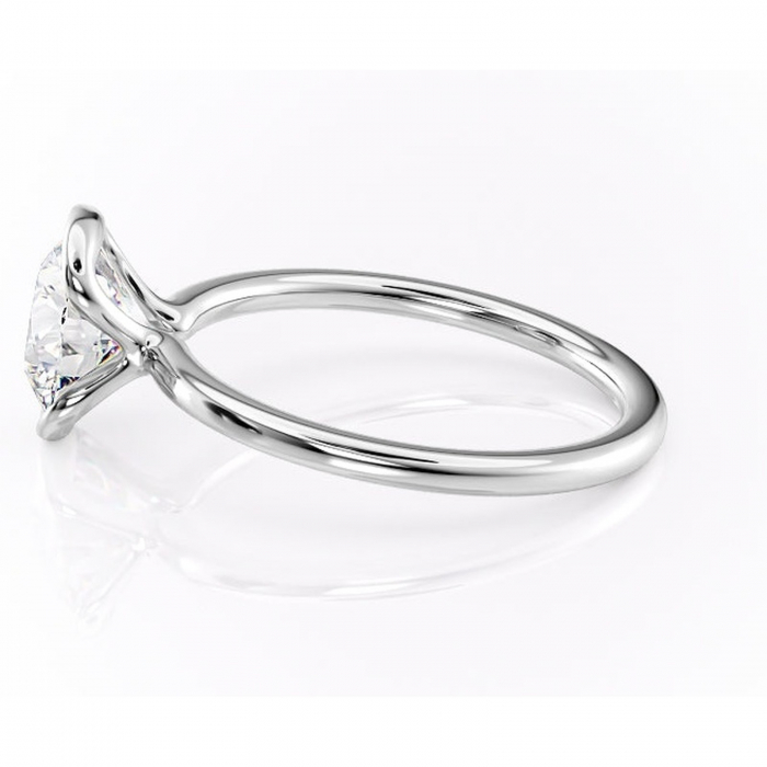 Inel de logodnă Alouette din aur Alb 14kt cu moissanite tăietură rotundă – Solitar rafinată pentru profil mediu | Personalizează și configurează gratuit online [6]