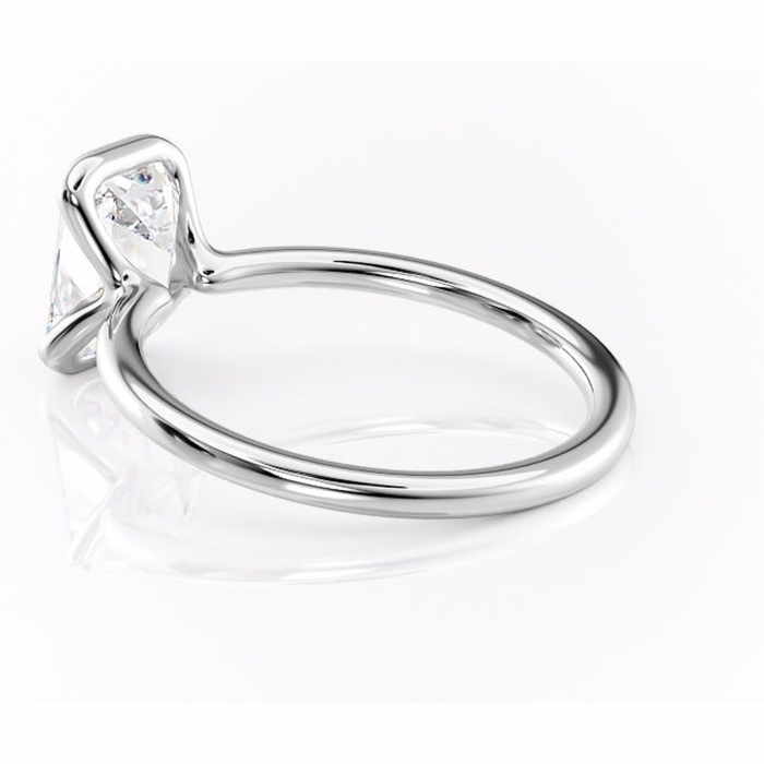 Inel de logodnă Alouette din aur Alb 14kt cu moissanite tăietură smarald – Solitar rafinată pentru profil mediu | Personalizează și configurează gratuit online [5]