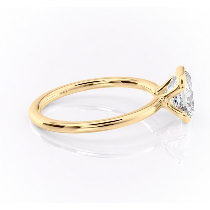 Inel de logodnă Alouette din aur Galben 14kt cu moissanite tăietură asscher – Solitar rafinată pentru profil mediu | Personalizează și configurează gratuit online [2]
