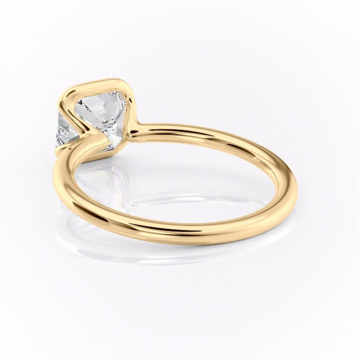 Inel de logodnă Alouette din aur Galben 14kt cu moissanite tăietură asscher – Solitar rafinată pentru profil mediu | Personalizează și configurează gratuit online [4]