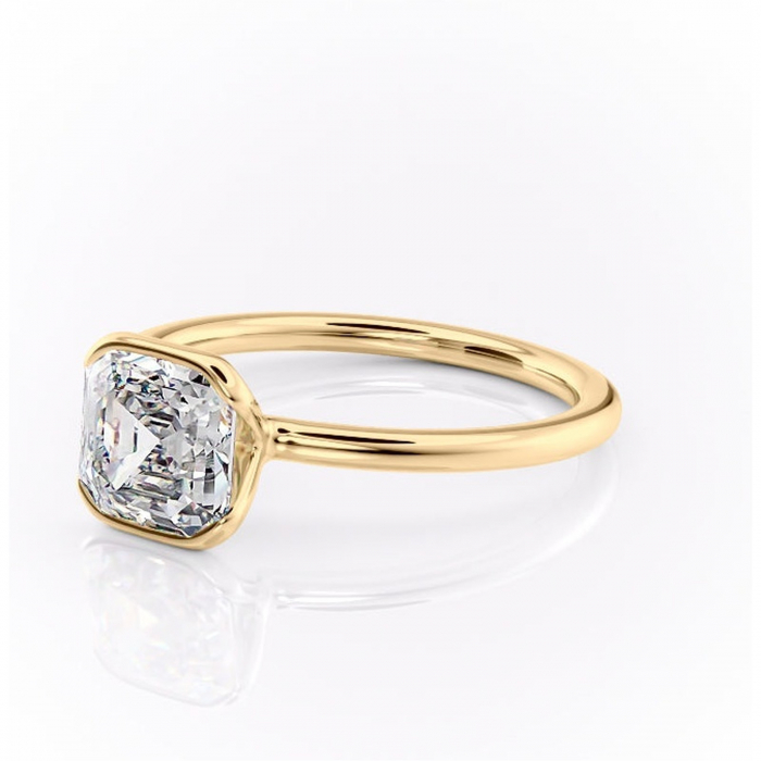 Inel de logodnă Alouette din aur Galben 14kt cu moissanite tăietură asscher – Solitar rafinată pentru profil mediu | Personalizează și configurează gratuit online [7]