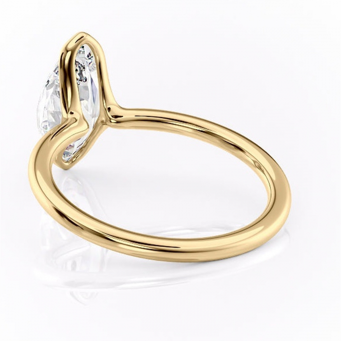 Inel de logodnă Alouette din aur Galben 18kt cu moissanite tăietură marquise – Solitar rafinată pentru profil mediu | Personalizează și configurează gratuit online [4]