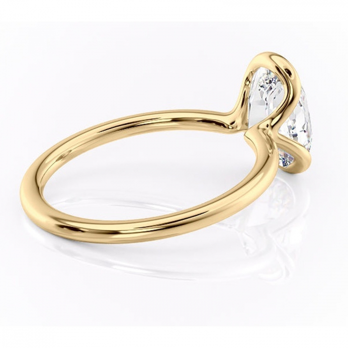 Inel de logodnă Alouette din aur Galben 18kt cu moissanite tăietură ovală – Solitar rafinată pentru profil mediu | Personalizează și configurează gratuit online [3]
