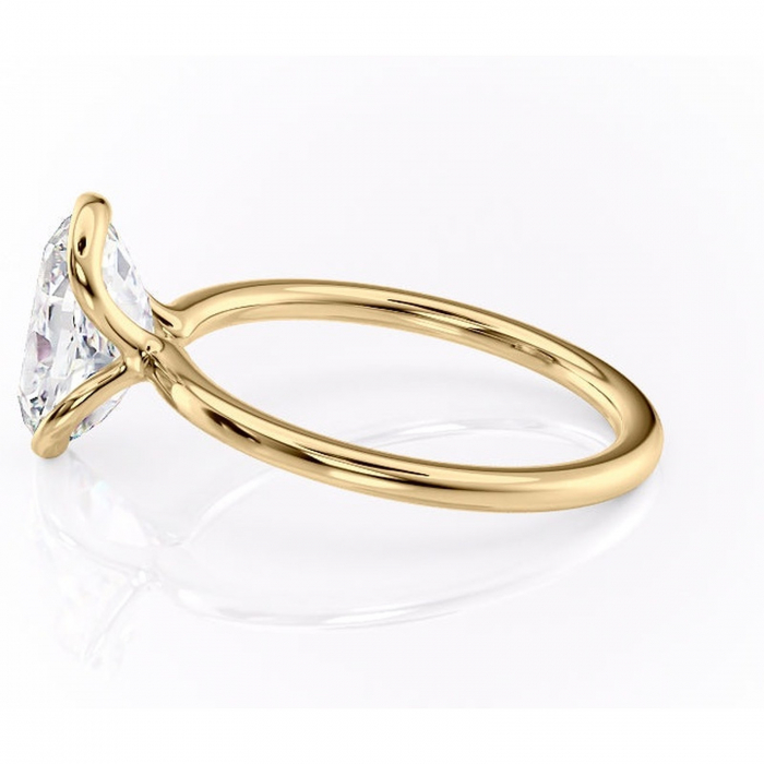 Inel de logodnă Alouette din aur Galben 18kt cu moissanite tăietură ovală – Solitar rafinată pentru profil mediu | Personalizează și configurează gratuit online [6]
