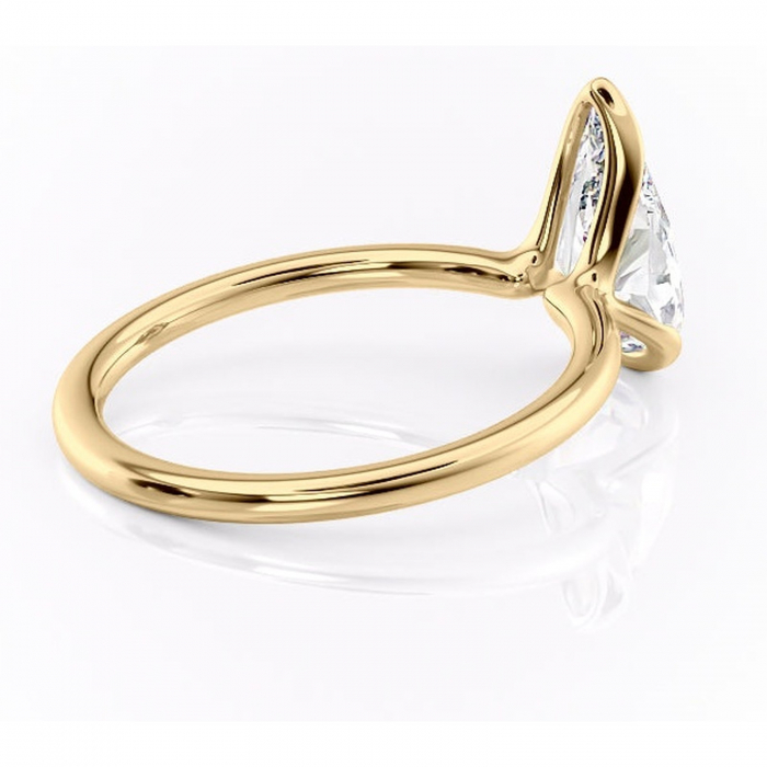 Inel de logodnă Alouette din aur Galben 14kt cu moissanite tăietură pară – Solitar rafinată pentru profil mediu | Personalizează și configurează gratuit online [3]