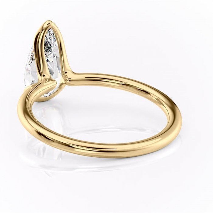Inel de logodnă Alouette din aur Galben 14kt cu moissanite tăietură pară – Solitar rafinată pentru profil mediu | Personalizează și configurează gratuit online [4]