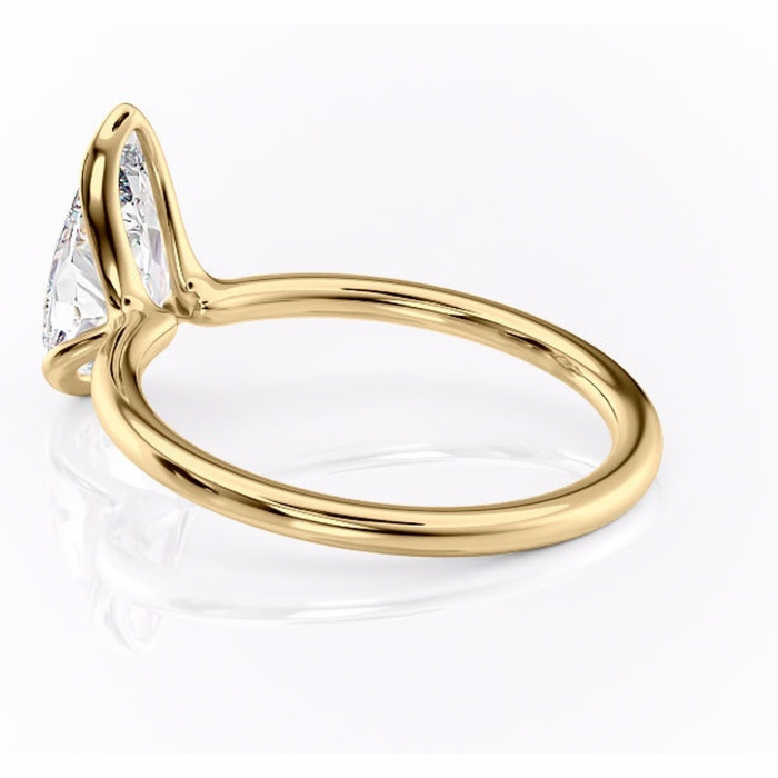 Inel de logodnă Alouette din aur Galben 14kt cu moissanite tăietură pară – Solitar rafinată pentru profil mediu | Personalizează și configurează gratuit online [5]