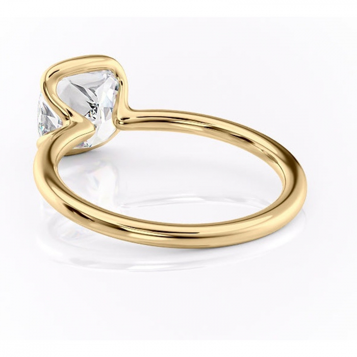 Inel de logodnă Alouette din aur Galben 14kt cu moissanite tăietură pernă – Solitar rafinată pentru profil mediu | Personalizează și configurează gratuit online [4]