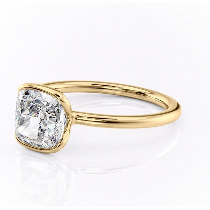 Inel de logodnă Alouette din aur Galben 14kt cu moissanite tăietură pernă – Solitar rafinată pentru profil mediu | Personalizează și configurează gratuit online [7]