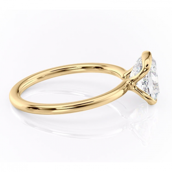 Inel de logodnă Alouette din aur Galben 14kt cu moissanite tăietură pernă – Solitar rafinată pentru profil mediu | Personalizează și configurează gratuit online [2]