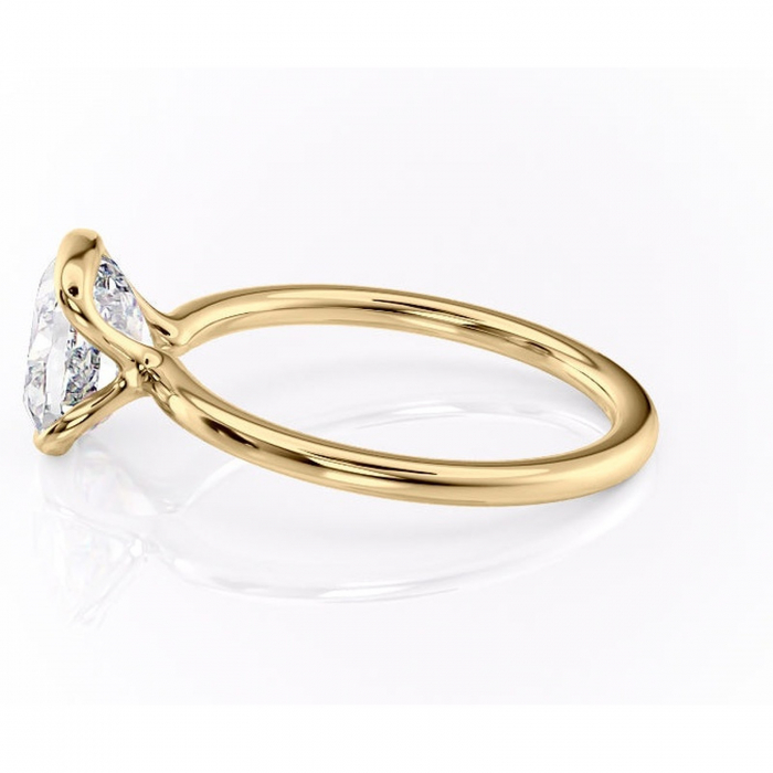 Inel de logodnă Alouette din aur Galben 14kt cu moissanite tăietură pernă – Solitar rafinată pentru profil mediu | Personalizează și configurează gratuit online [6]