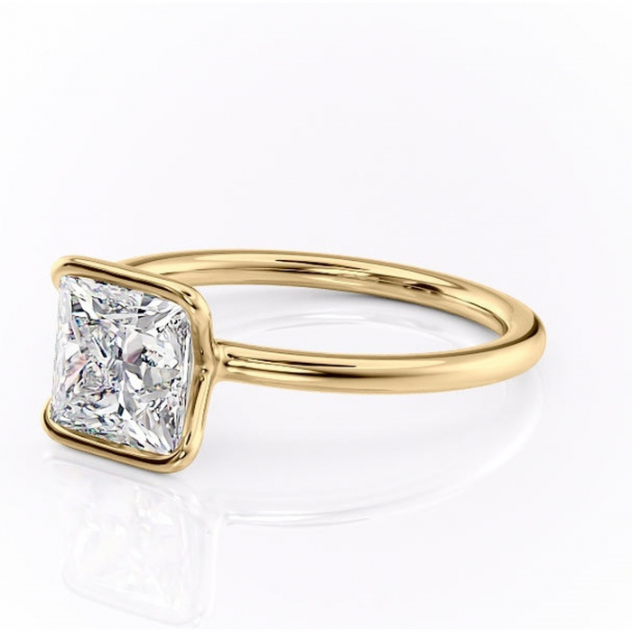 Inel de logodnă Alouette din aur Galben 18kt cu moissanite tăietură princess – Solitar rafinată pentru profil mediu | Personalizează și configurează gratuit online [7]
