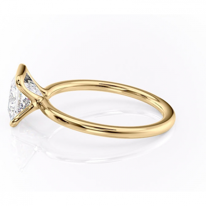Inel de logodnă Alouette din aur Galben 18kt cu moissanite tăietură princess – Solitar rafinată pentru profil mediu | Personalizează și configurează gratuit online [6]