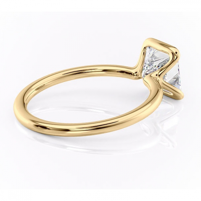Inel de logodnă Alouette din aur Galben 18kt cu moissanite tăietură princess – Solitar rafinată pentru profil mediu | Personalizează și configurează gratuit online [3]