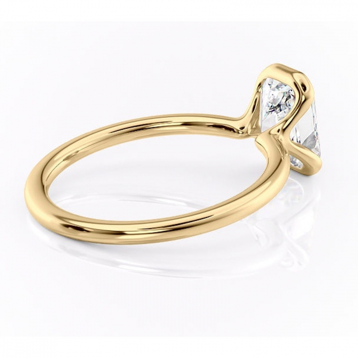 Inel de logodnă Alouette din aur Galben 14kt cu moissanite tăietură radiantă – Solitar rafinată pentru profil mediu | Personalizează și configurează gratuit online [3]