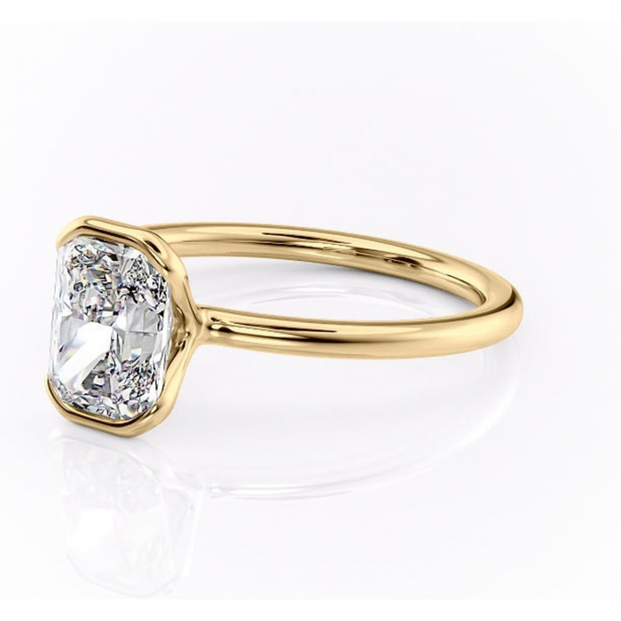 Inel de logodnă Alouette din aur Galben 14kt cu moissanite tăietură radiantă – Solitar rafinată pentru profil mediu | Personalizează și configurează gratuit online [7]