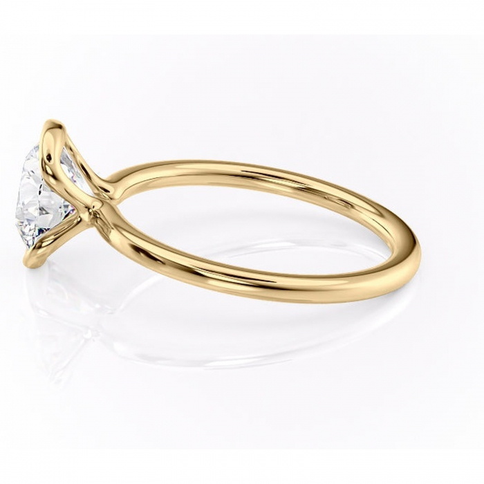 Inel de logodnă Alouette din aur Galben 14kt cu moissanite tăietură rotundă – Solitar rafinată pentru profil mediu | Personalizează și configurează gratuit online [6]