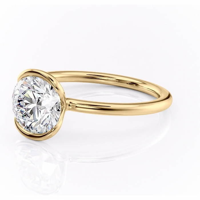 Inel de logodnă Alouette din aur Galben 14kt cu moissanite tăietură rotundă – Solitar rafinată pentru profil mediu | Personalizează și configurează gratuit online [7]