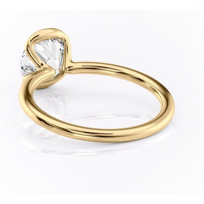 Inel de logodnă Alouette din aur Galben 14kt cu moissanite tăietură rotundă – Solitar rafinată pentru profil mediu | Personalizează și configurează gratuit online [4]