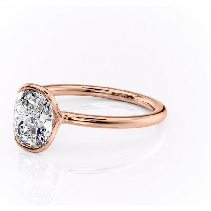 Inel de logodnă Alouette din aur Rose 14kt cu moissanite tăietură asscher – Solitar rafinată pentru profil mediu | Personalizează și configurează gratuit online [7]