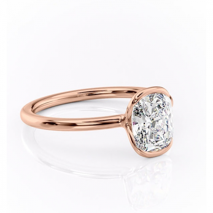 Inel de logodnă Alouette din aur Rose 14kt cu moissanite tăietură asscher – Solitar rafinată pentru profil mediu | Personalizează și configurează gratuit online [1]