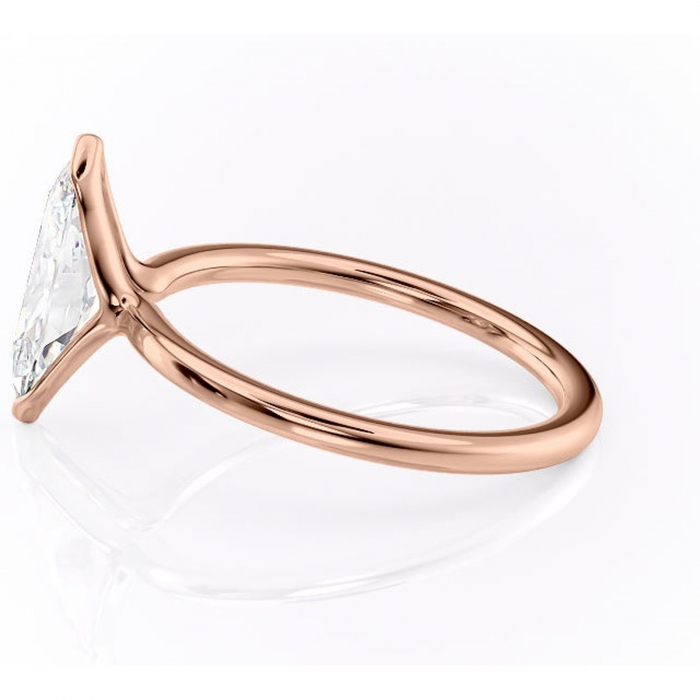 Inel de logodnă Alouette din aur Rose 18kt cu moissanite tăietură marquise – Solitar rafinată pentru profil mediu | Personalizează și configurează gratuit online [6]