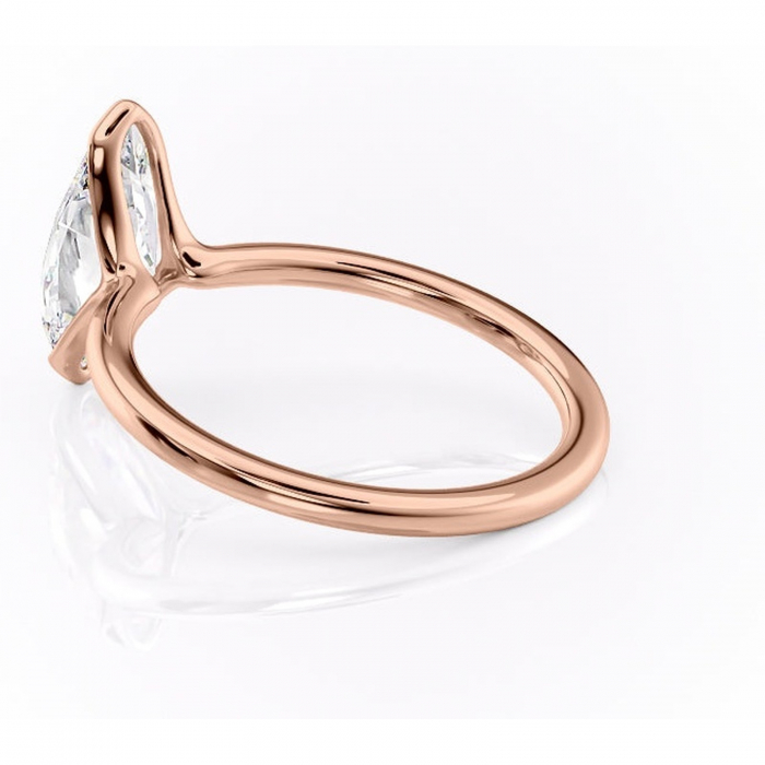 Inel de logodnă Alouette din aur Rose 18kt cu moissanite tăietură marquise – Solitar rafinată pentru profil mediu | Personalizează și configurează gratuit online [5]